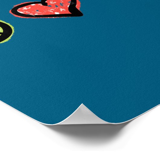 Peace Love Hapness Insrational Hipe Gift  Poster (Ecke)