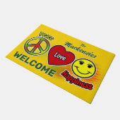 Peace Love Happiness Family Fußmatte (Schrägansicht)