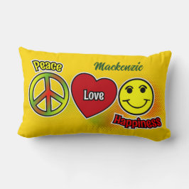 Peace Love Happiness Lendenkissen