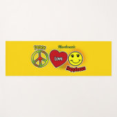 Peace Love Happiness Yogamatte (Vorderseite (Horizontal))