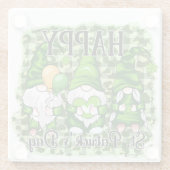 PEACE LOVE HAPPY ST PATRICKS DAY CUTE GNOMES GLASUNTERSETZER (Rückseite)