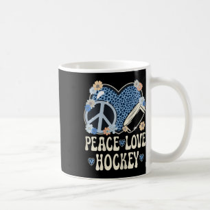 Peace Love Hockey Liebhaber Outfit Gepard Druck Cu Kaffeetasse