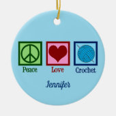 Peace Love Hook Cute Monogram Crocheter Keramik Ornament (Vorne)