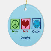Peace Love Hook Cute Monogram Crocheter Keramik Ornament (Links)