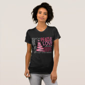 Peace Love Hope Christmas Holiday Breast Cancer T-Shirt (Vorne ganz)