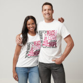 Peace Love Hope Christmas Holiday Breast Cancer T-Shirt (Unisex)