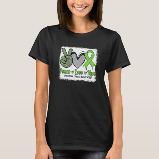 Peace Love Hope Lymphoma Awareness Month Warrior W T-Shirt (Vorderseite)
