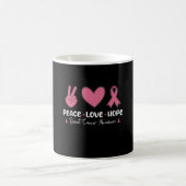 Peace Love Hope Matching Breast Cancer Awareness Kaffeetasse (Mittel)
