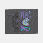 Peace Love Hope Suicide Prevention Tie Dye Awarene Fleecedecke (Vorderseite (Horizontal))
