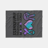 Peace Love Hope Suicide Prevention Tie Dye Awarene Fleecedecke (Vorderseite (Horizontal))
