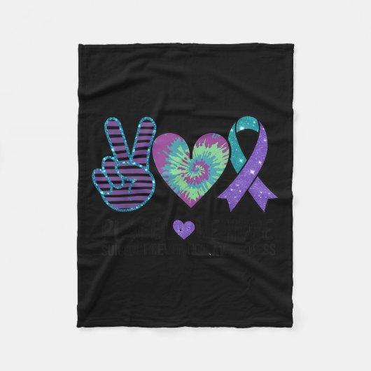 Peace Love Hope Suicide Prevention Tie Dye Awarene Fleecedecke (Vorderseite)