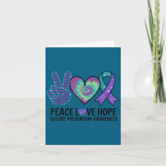 Peace Love Hope Suicide Prevention Tie Dye Awarene Karte (Vorderseite)