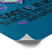 Peace Love Hope Suicide Prevention Tie Dye Awarene Poster (Ecke)