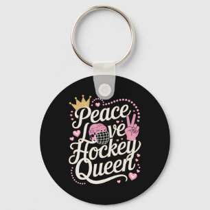 Peace Love Ice Hockey Queen T-Shirt Schlüsselanhänger