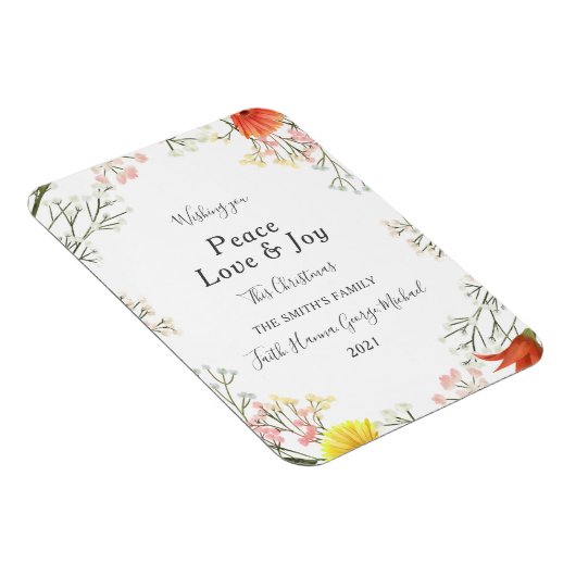 Peace Love Joy Family Merry Christmas Magnet (Rechte Seite)