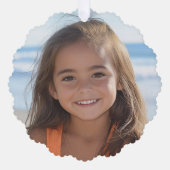 Peace Love Joy Green - Christmas Photo Ornament Karte (Vorderseite)