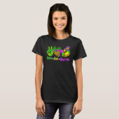 Peace Love King Cake Funny Mardi Gras Party Carniv T-Shirt (Vorne ganz)