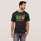 Peace Love King Cake Funny Mardi Gras Party Carniv T-Shirt (Vorne ganz)