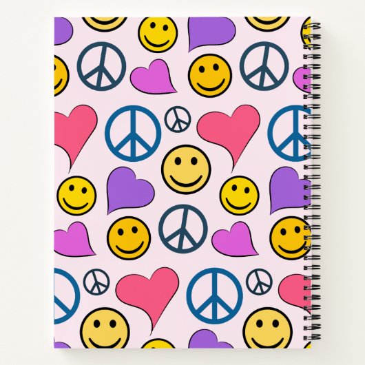 Peace Love Laugh Pattern Notizblock (Rückseite)