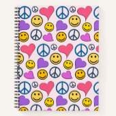 Peace Love Laugh Pattern Notizblock (Vorderseite)