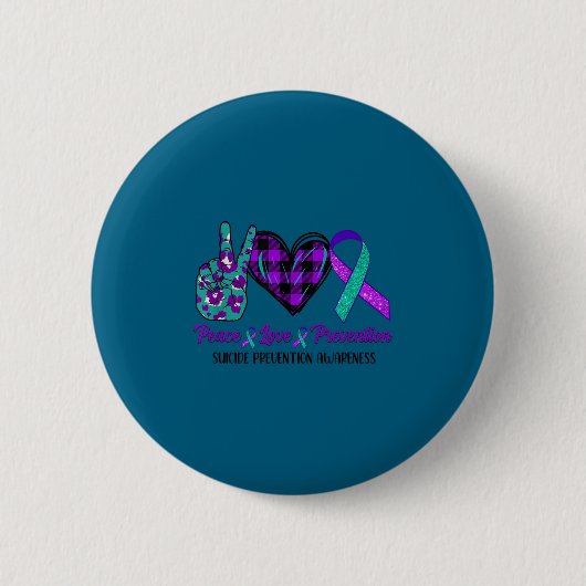 Peace Love Life Suicide Awareness Womens Semi Colo Button (Vorderseite)