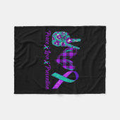 Peace Love Life Suicide Awareness Womens Semi Colo Fleecedecke (Vorderseite (Horizontal))