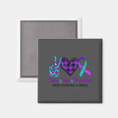 Peace Love Life Suicide Awareness Womens Semi Colo Magnet (Vorderseite/Rückseite)