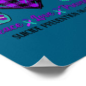 Peace Love Life Suicide Awareness Womens Semi Colo Poster (Ecke)