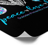 Peace Love Life Suicide Prevention Awareness Heart Poster (Ecke)