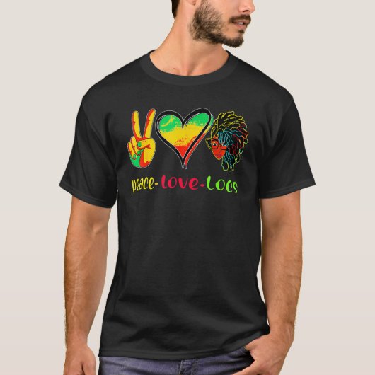 Peace Love Locs Black History Month African Woman_ T-Shirt (Vorderseite)