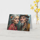 Peace Love & Longevity Wrinkled Rebels Couple Card Karte (Gelbe Blume)