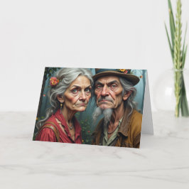 Peace Love & Longevity Wrinkled Rebels Couple Card Karte
