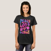 PEACE LOVE LUNCH Lady Retro Cafeteria Groovy 100 D T-Shirt (Vorne ganz)
