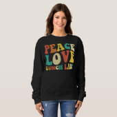 peace love lunch lady retro groovy lunch lady Back Sweatshirt (Vorne ganz)
