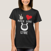 Peace Love Lyre French Horn Lyre Instrument Lyre P T-Shirt (Vorderseite)