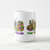 PEACE LOVE MARDI GRAS KING CAKE KAFFEETASSE (Mittel)