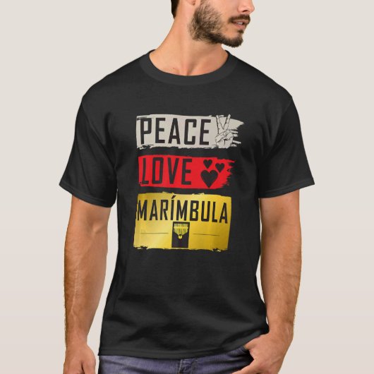 Peace Love Marímbula Musical Instrument Marímbula  T-Shirt (Vorderseite)