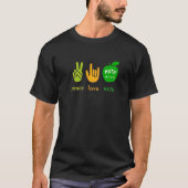 Peace Love Math Fingers Hand Sign Painter Math Tea T-Shirt (Vorderseite)