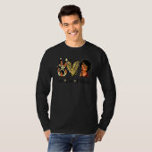 Peace Love Melanin Pride With Hand Heart And Black T-Shirt (Vorne ganz)