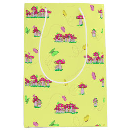 Peace Love Mushrooms Gift Bag Mittlere Geschenktüte