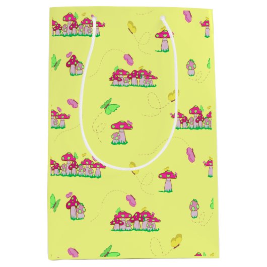 Peace Love Mushrooms Gift Bag Mittlere Geschenktüte (Vorderseite)