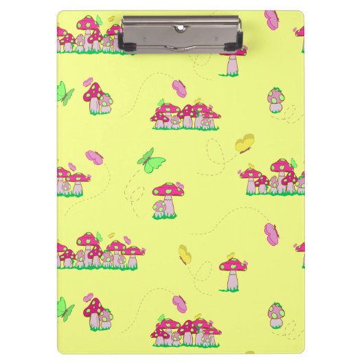 Peace Love Mushrooms Klemmbrett (Vorderseite)