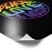 Peace Love Music Support Earth World Peace Day Fotodruck (Ecke)