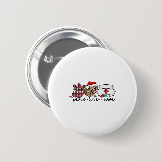 Peace Love Nurse, Halloween Classic T-Shirt Button (Vorne & Hinten)