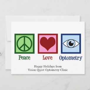 Peace Love Optometrie Benutzerdefinierter Optometr Feiertagskarte