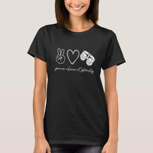 Peace Love Optometry Leopard Optometrist Optician T-Shirt (Vorderseite)