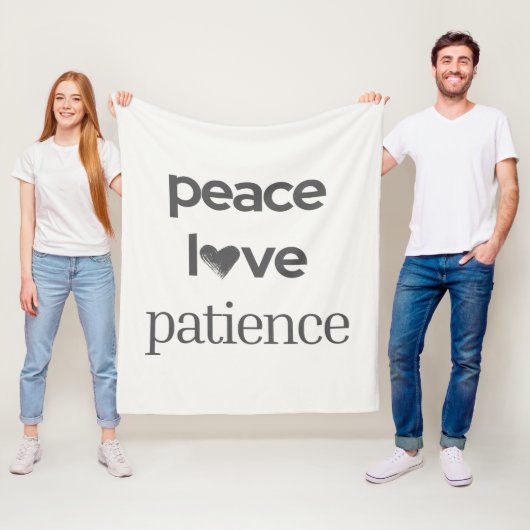 Peace Love Patience - Cozy Calm Modern Lifestyle Fleecedecke (Beispiel)