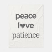 Peace Love Patience - Cozy Calm Modern Lifestyle Fleecedecke (Vorderseite)