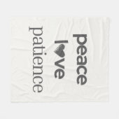 Peace Love Patience - Cozy Calm Modern Lifestyle Fleecedecke (Vorderseite (Horizontal))