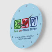 Peace Love Physical Therapy Custom PT Office Wall Große Wanduhr (Winkel)